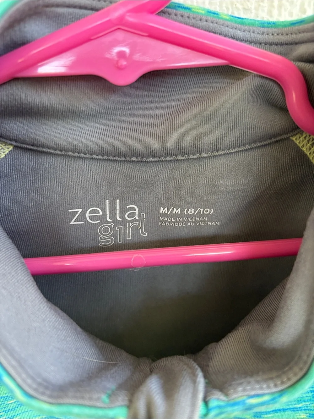 Zella Girl Zip Up Teal Thumb Hole Jacket sz M/8/10